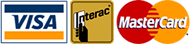 We accept Visa, MasterCard and Interac