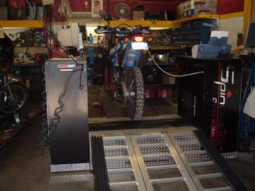 Dirt bike on the dyno